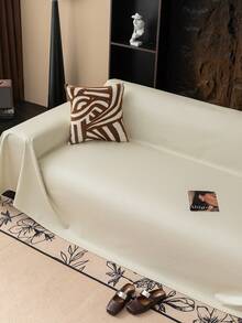 1pc Solid Color Simple Luxury High-Quality Faux Leather Sofa Slipcover, Modern Lightweight Sofa Cushion Cover, Non-Slip Dirt/Stain Resistant For Living Room, Bedroom, Office, Fits 1/2/3/4 Seater Sofas, Machine Washable - White - View 10