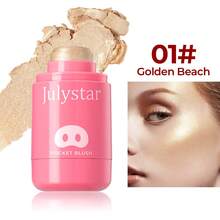 Julystar 1 支口袋腮红棒，自然提亮，双用，可用于脸颊和嘴唇，便携式化妆品 - 彩色 - 查看 21
