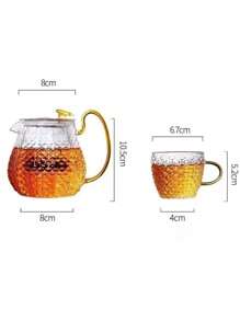 1pc Thickened Glass Teapot With Filter, Hammer Texture Heat Resistant Flower Tea Pot, Home Tea Maker