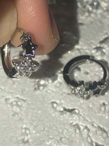 1 pereche de cercei cu stea pentagramă strălucitoare Y2K pentru femei, la modă, design simplu, elegant, cercei premium, accesorii de bijuterii 1 pereche