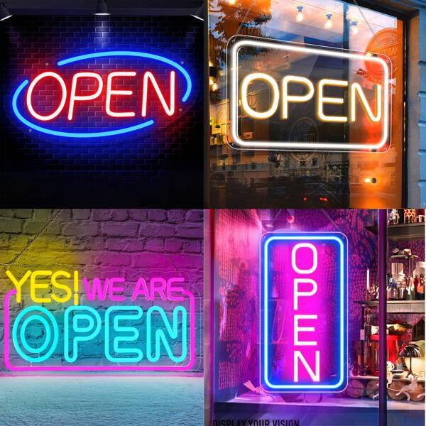 1 Set acrylische neonoffene Leuchtreklame, dimmbare LED-Offenezeichnen, USB-Neon-Wanddekoration, passend für Wand, Laden, Hotel Hintergrunddekorationen (inklusive Geschenke: Ladekabel usw.)