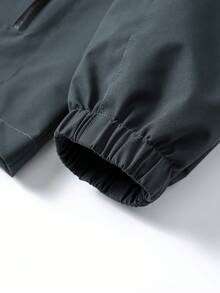 New Plus Size Men's Contrast Color Raglan Sleeve Hooded Jacket, Spring/Autumn