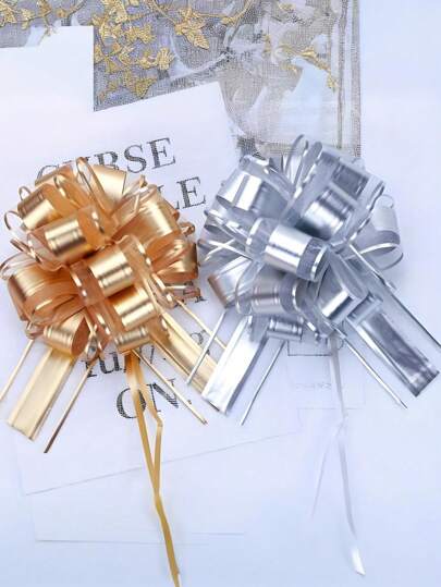 Hand Pull Bow, Gift Wrap Bow, Party Birthday Gift Wedding Ribbon Bow For Boxes Or Floral Decorations, Gift Holiday Decorations, Car Chair Decorations, Large Bow, Red Gift Bow, Fabulous Butterfly Flower Decorations For The Wedding Season, Easter Gift, Party, Birthday Gift, Wedding Ribbon Bow For Boxes Or Floral Decorations, Anniversary Gift Decoration