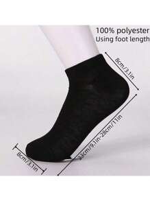 5/10/20 Pairs Solid Black & White Knee-High Socks, Breathable Short Socks For Spring, Summer And Autumn
