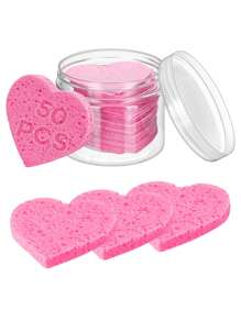 SHEIN X Milania 50-Count Facial Sponges Compressed, 100% Natural Cellulose Face Sponge Professional Cosmetic Spa Sponges For Face Cleansing, Exfoliating Mask, Makeup Removal For Travel And Home