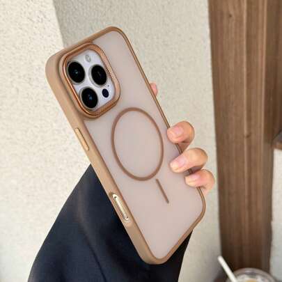 Carcasa protectora con imán resistente decorada con cristales de Rina: anillo magnético delgado, placa trasera de PC mate suave y traslúcida, anillo y botones de la cámara decorados con cristales de Rina, compatible con 16 Pro Max a serie 11