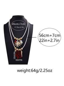 1pc Luxurious High-End Design Ocean Vacation Style Alloy Coral Faux Pearl Pendant Double Layer Leather Cord Necklace For Women, Versatile