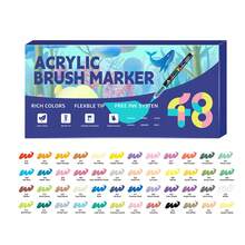 12/24/36/48/60/72/120/168 色直接液体丙烯颜料笔软毛笔尖专业自动控墨艺术笔套装适用于木材、石材、帆布、玻璃、织物、鸡蛋、岩石艺术用品防水圣诞礼物返校 - 套裝 - 查看 17