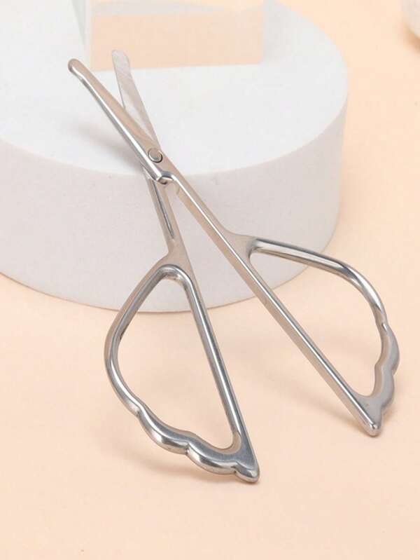 1 Pieza Tijeras redondas para el cuidado del vello nasal y las cejas, Pequeñas tijeras de maquillaje mini, Herramientas de belleza, Tijeras de acero inoxidable para cejas y vello nasal, Cabeza redonda y no se rayan fácilmente