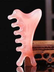 1pc Multifunctional Massage Comb - Resin 4-In-1 Massage Comb, Sandalwood Scraping Head Therapy, Facial Acupoint Gua Sha, Meridian Massage Comb