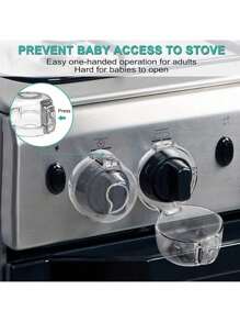 2 peças/4 peças 6cm(2,36pol)*4,4cm(1,73pol) Tampas de Botão de Fogão para Design de Chave Dupla e Tamanho Universal Aprimorado, Tampas de Botão de Forno de Visualização Transparente para Crianças e Animais de Estimação, Tampas de Botão de Fogão a Gás com Fita Adesiva Dupla Face Resistente, Tampa de Botão de Forno, Tampa de Botão de Fogão Aprimorada com Design de Fivela de Tamanho Universal, Tampa Antiestove