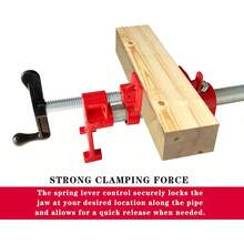 Juego de 2 abrazaderas de tubo para carpintería, reparación y uso profesional. - Rojo - Ver 4