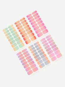 6pcs Ombre Minimalist Chic Nail Sticker Decals - Multicolor - View 3
