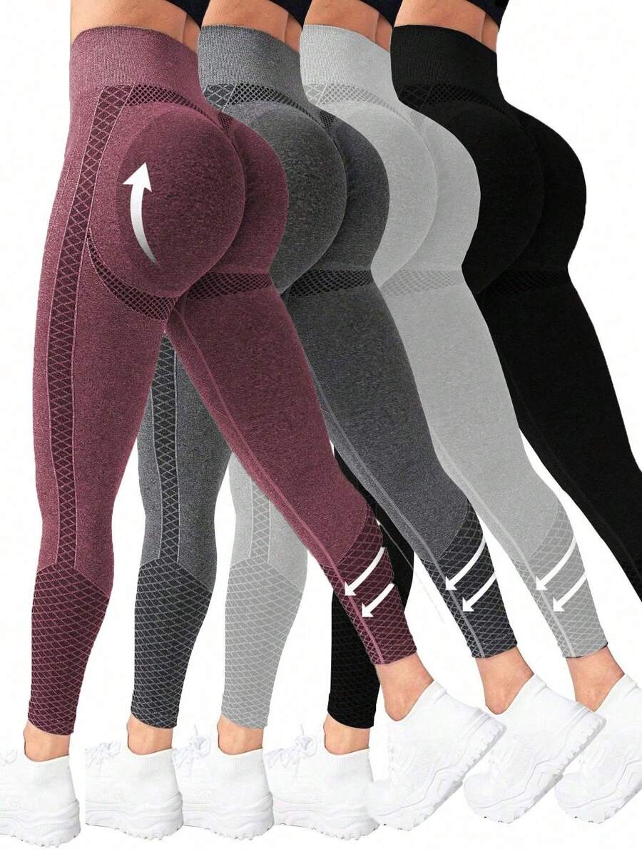 Sport Seamluxe Seamless Women Solid Color Ruched Butt Casual Sports Leggings