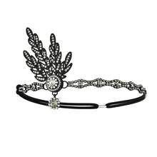 1/3 件 20 世纪 20 年代盖茨比风格头饰,珍珠和流苏金属叶发带,万圣节化妆舞会配饰 - 彩色 - 查看 28