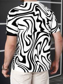 Men's Striped Design Casual Comfortable Polo Shirt - Multicolor - View 5