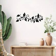 Hello Young 1 Piece Large Black Ivy Branch Metal Wall Decor, Elegant Laser Cut Decoration, Suitable For Bedroom And Living Room, Easy To Hang, An Ideal Gift For Plant Lovers, Suitable For Modern Home Decor, Home Decoration, Room Decoration, Bedroom Decoration, Bathroom Decoration, Waterproof, Rust-Proof, Durable, Wall Decoration