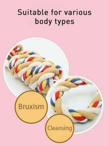 [1pc Durable Dog Toy] 1pc Durable Braided Rope Dog Toy | Interactive Chew And Tug Play, All-Breed Friendly | Random Color Design, Large Breeds, Puppy Toys