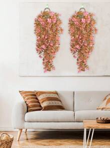 1PC/2PCS Artificial Suspension Plant Pink Series Plants Suitable For Wall Home Living Room Indoor And Outdoor Decoration