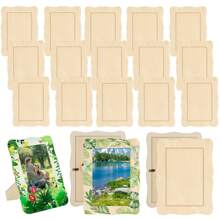 DIY Unfinished Solid Wood Photo Frame, Suitable For 4 X 6 Inch Photos, Crafts, Paintings, Art Projects, Wooden Decoration