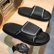 1 Pair Unisex Striped Slippers: Soft, Anti-Slip, Lightweight, Super Elastic Grip Sole, Suitable For Bathroom, Living Room, Bedroom And Pool, All Seasons