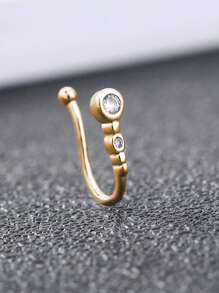 1 peça piercing falso feminino, argola de nariz, septo, sem piercing, clipe de nariz, rock, hiphoop, aço inoxidável, moda punk, joia corporal