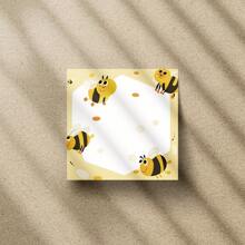 4pcs/Set Cute Bee Design 3x3 Inch Memo Pad, Adorable Cartoon Sticky Notes With Strong Adhesive, Reusable Tearable Pads For Journal, Planner, Office, School, Home, Stationery Gift,School Supplies,Back To School