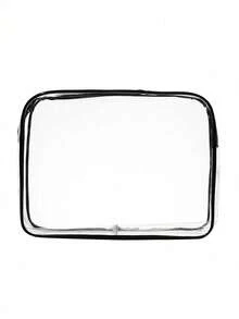 1pc Fashion Minimalist Toiletry Bag Set, EVA Wash Bags & Cosmetic Pouch With Zipper - Transparent & Durable Unisex Organizer For Travel, Back To School, Beach Vacation, Carry-On Airplane Essentials, 1-Quart Size Waterproof C,For Holiday Beach, Bathroom Collection, Bedroom Collection, Large Capacity