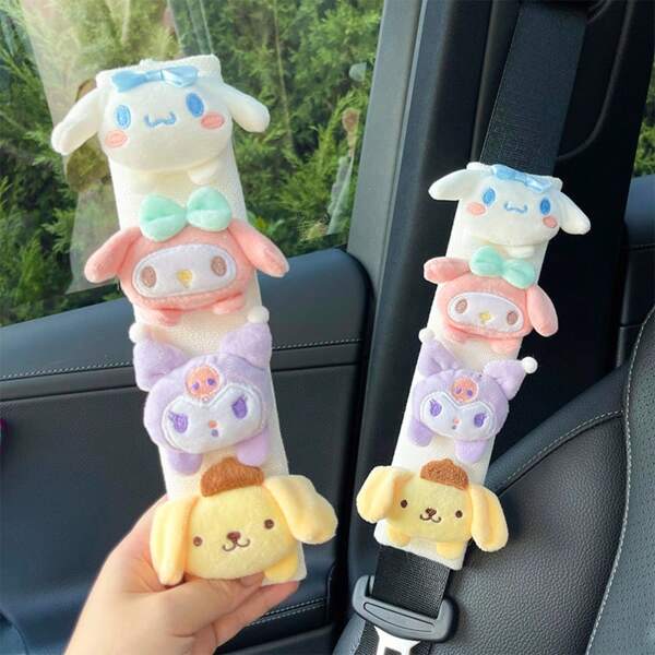 Sanrio Hello Kitty Cute Cartoon Seatbelt Shoulder Pad, Soft & Breathable Material, Comfortable To Use, Easy One-Step Installation And Removal, Suitable For Various Waist Bags/Crossbody Bags/Shoulder Bags/Handbags