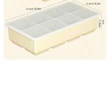 大号六角和八角方形硅胶冰格冰淇淋甜品果汁冷冻模型家用带盖 - 杏色 - 查看 7