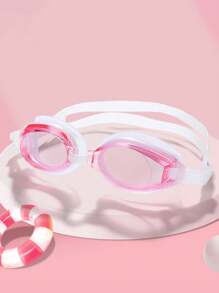 A Pair Of Waterproof And Anti Fog Swimming Goggles, Essential For Practical Training, With Simple Colors And Complimentary Earplugs, Suitable For Children And Teenagers To Wear