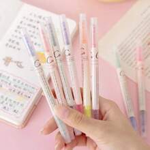 Set da 6 colori Evidenziatore a doppia punta, pennarelli fluorescenti per disegno, forniture per ufficio e scuola, utili per studenti, graffiti e dipinti ad acquarello