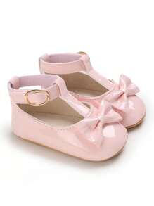 Newborn Infant Girl Princess Shoes, Fashion Bowknot Mary Jane Shoes, Non-Slip Rubber Soles, Infant Toddler Girl Flats