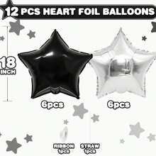 18 Inch Giant Star Foil Balloons - Shiny Metallic Party Decorations For Birthday/Wedding, Festive Backdrop Photo Props, Bulk Pack Celebration Supplies