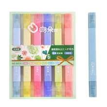 6 piezas Bolígrafo fluorescente de doble punta con aroma, marcadores de resaltado de colores pastel para arte, dibujo, marcado, escuela y oficina, de regreso a la escuela