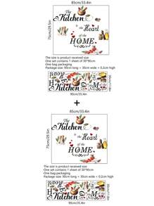 1 pièce Sticker cuisine avec graphique de légumes et slogan, stickers, décalcomanie murale, décalcomanie en vinyle pour décorations de maison, articles de décoration pour le printemps rafraîchissant votre maison, autocollants de décoration Rama