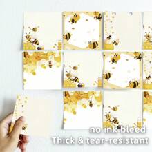 4pcs/Set Cute Bee Design 3x3 Inch Memo Pad, Adorable Cartoon Sticky Notes With Strong Adhesive, Reusable Tearable Pads For Journal, Planner, Office, School, Home, Stationery Gift,School Supplies,Back To School