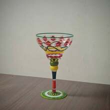 1 Pc, 250ML, Artificial Hand Painted Crystal Red Wine Glass, Cocktail Glass, Margarita Glass, Suitable For Home, Holiday Gatherings And Parties