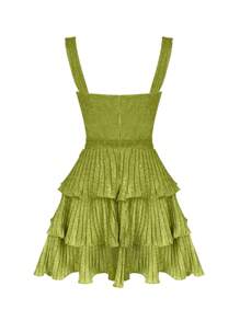 Women Starfish Glitter Mini Dress Sexy Cut Out Backless Dresses Ruched Ruffle Tiered Layered A Line Swing Dress