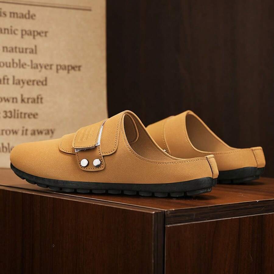 1 Pair Round Toe Slip-On Casual Shoes, Basic Plain, Home/Office, Summer - Yellow - View 1