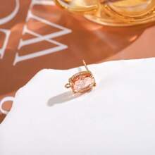 4pcs Copper Crystal Glass Oval-Shaped Earring Pendants With Holes, DIY Handmade Earring Jewelry Accessories