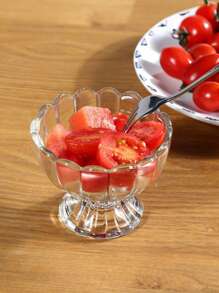1pc/2pcs Ice Cream Tall Glass, Lotus Shaped Ice Cream Cup, Dessert Bowl, Milkshake Cup, Milk Tea Cup, Ice Cream Single Ball Cup, Reusable, Suitable For Summer Family Dessert Cup, Unique Gift For Family And Friends