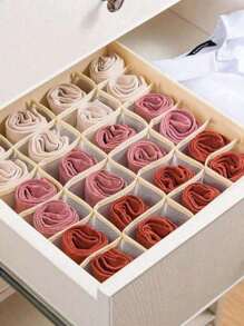 1pc 24-Grid Underwear Organizer Drawer Type Foldable Storage Box, Bra & Socks Storage Organizer For Home Use