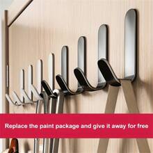 5pcs Adhesive Hooks Towel/Coat Hooks Wall Hooks Stick On Bathroom Bedroom Living Room Kitchen Black
