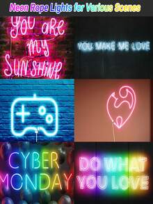 1串霓虹灯,44颗LED灯,带遥控器,易于使用 - 多色光 - 查看 11