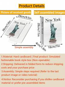 4pcs/1pc OUR HOME/LIFE/STORY Fashionable Decorative Fake Books Set. Ideal For Room, Bedroom, Bathroom, Birthday, Wall Decor. Suitable For Homes, Cafes, Hotels. Folded For Delivery, Assemble Per Last Image Or Video.
