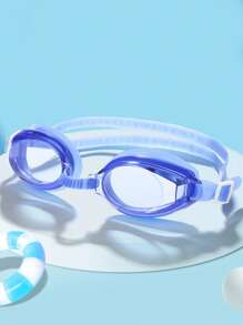 A Pair Of Waterproof And Anti Fog Swimming Goggles, Essential For Practical Training, With Simple Colors And Complimentary Earplugs, Suitable For Children And Teenagers To Wear