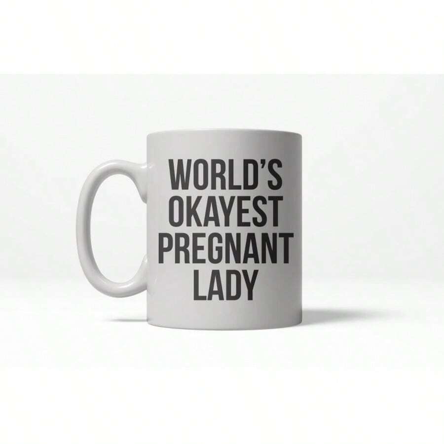 Crazy Dog-Shirts Worlds Okayest Pregnant Lady Funny Expecting Mother Ceramic Coffee Drinking Mug 11oz Cup