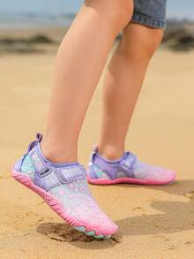 Quick-Dry Kids Outdoor Sports Shoes, Water Shoes, Beach Shoes, For Boys & Girls Ages 3-14, Breathable, Swimming, Beach, Water Play, Rubber Non-Slip Sole, Elastic Strap Magic Dual Anti-Slip, Cartoon Tropical Series