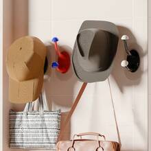 1pc Resin Material Mushroom Shaped Dark Color Wall Hook, Waterproof, No Drilling, Load Bearing, For Dorm, Bathroom, Kitchen, Entry Door